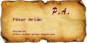 Péter Arián névjegykártya